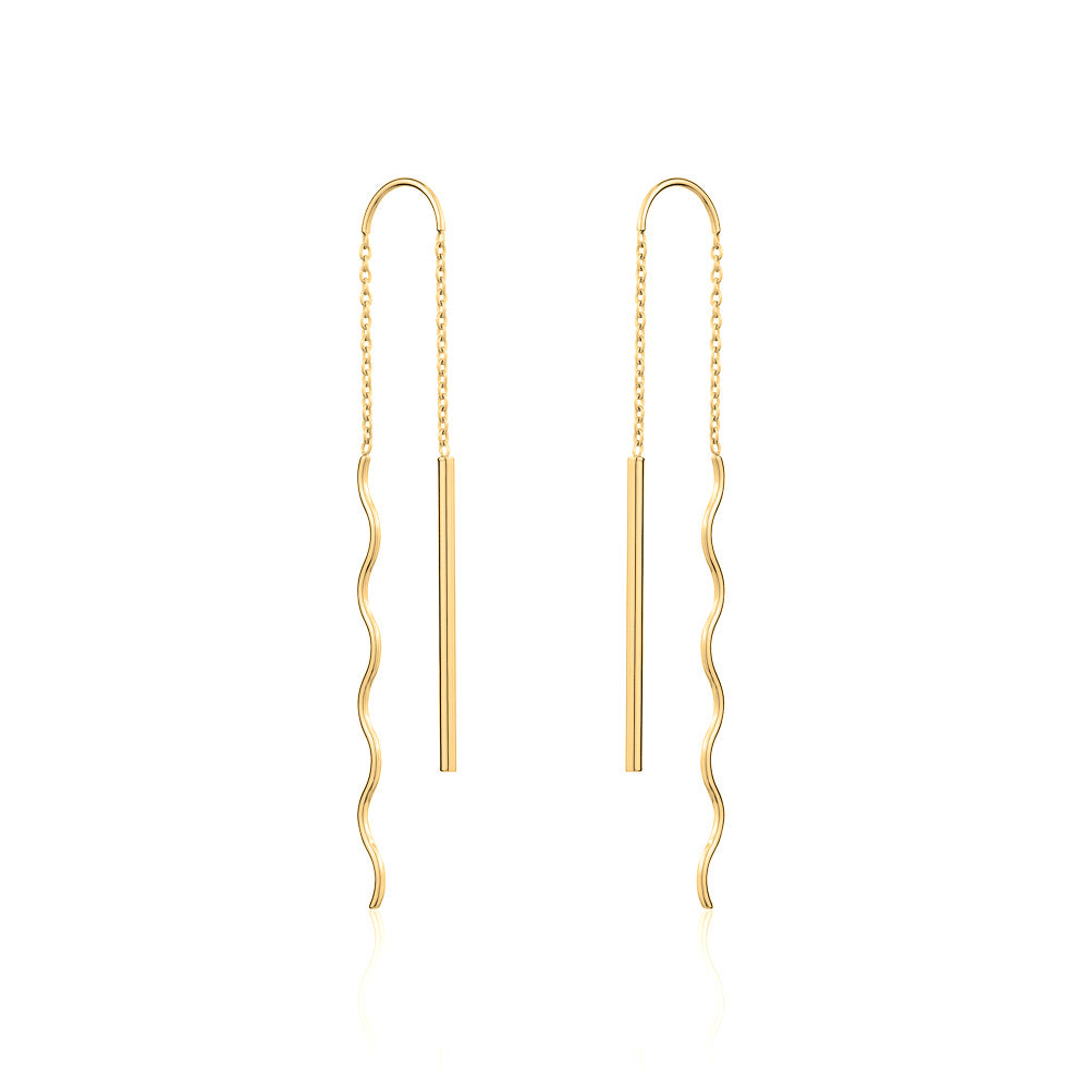 10K Pull Through Earrings.