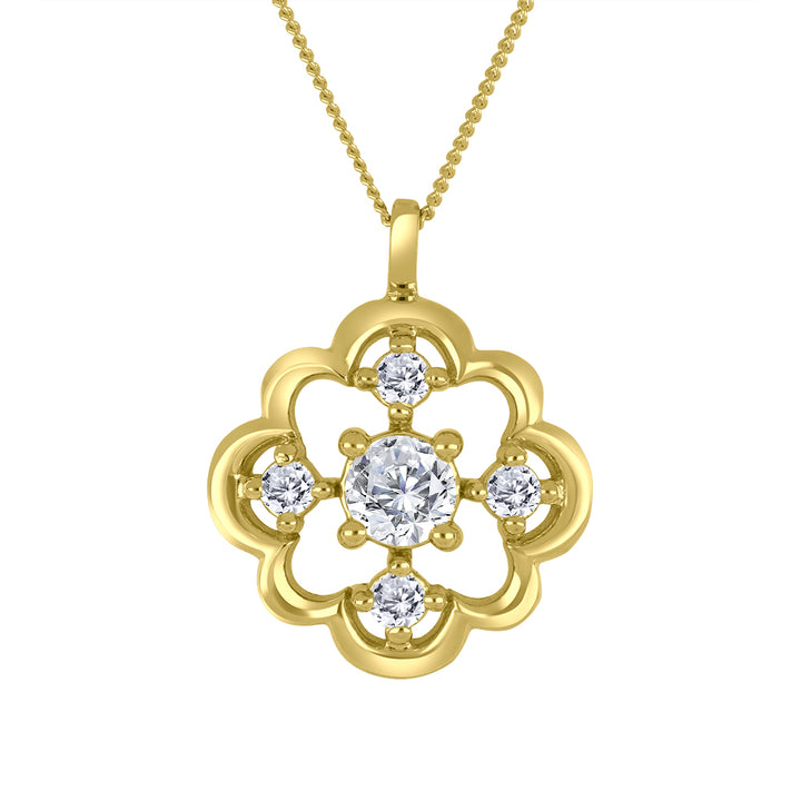 10k yellow gold floral pendant