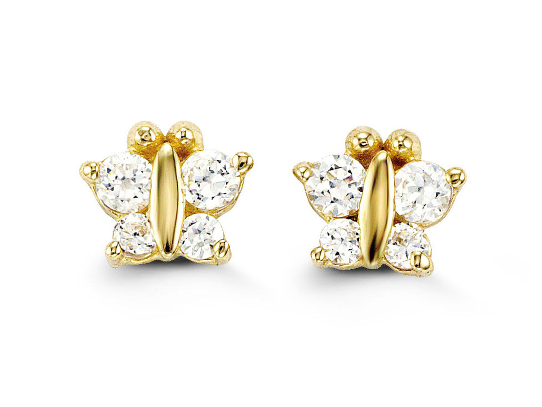 Baby Bella 14k Yellow Gold Butterfly Earrings
