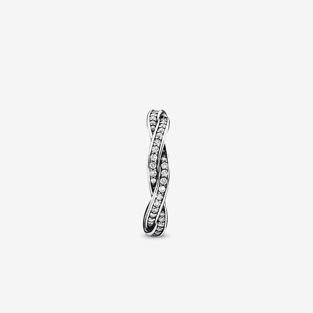 FINAL SALE- Pandora Sparkling Twisted Lines Ring, size 9.0