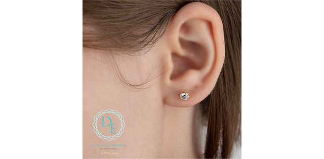 Bezel Set Round Lab-Grown Diamond Earrings, 0.40TDW