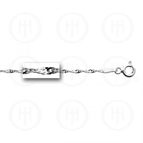 Sterling Silver Singapore Chain, 20 "