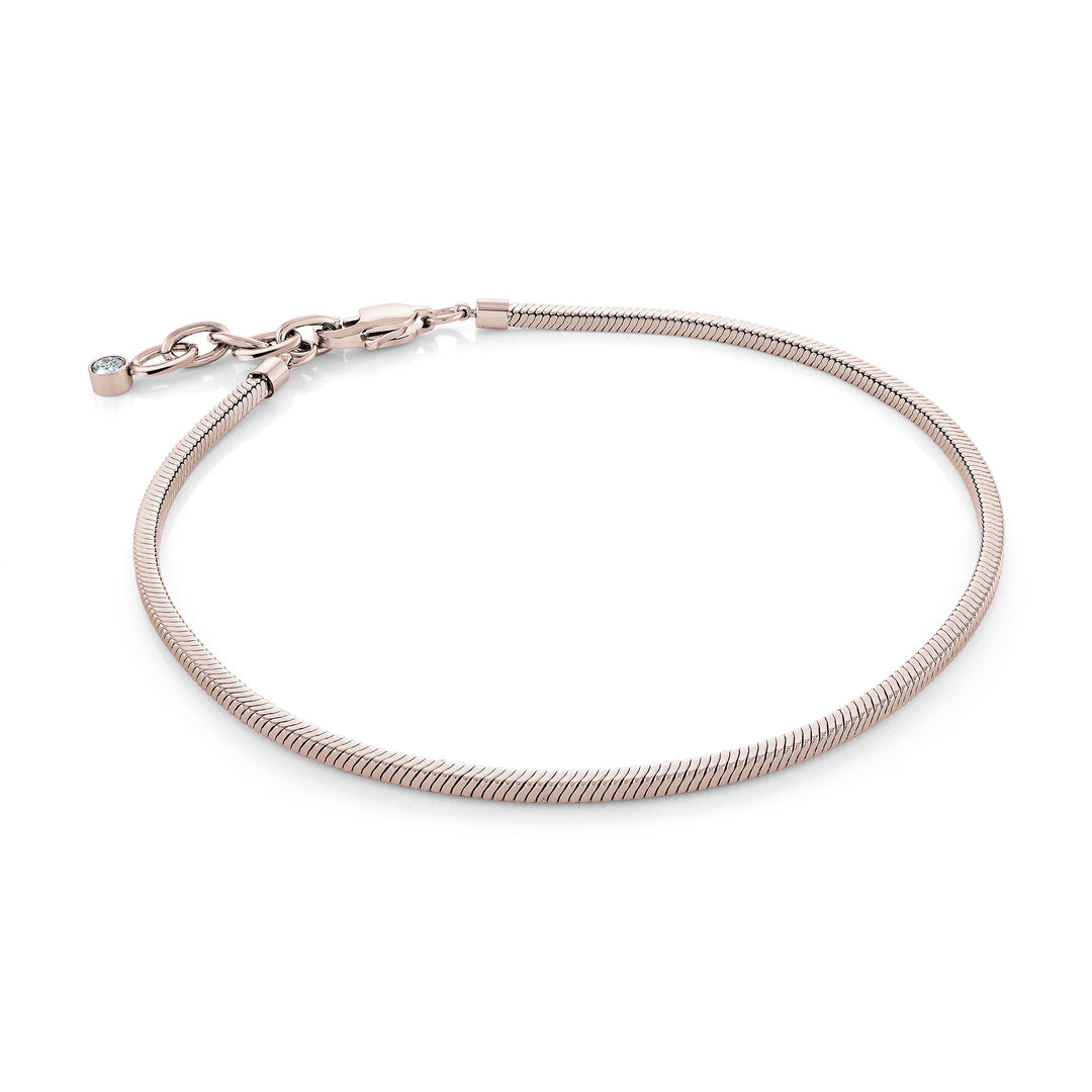 Stainless Steel Rose Plated Anklet
