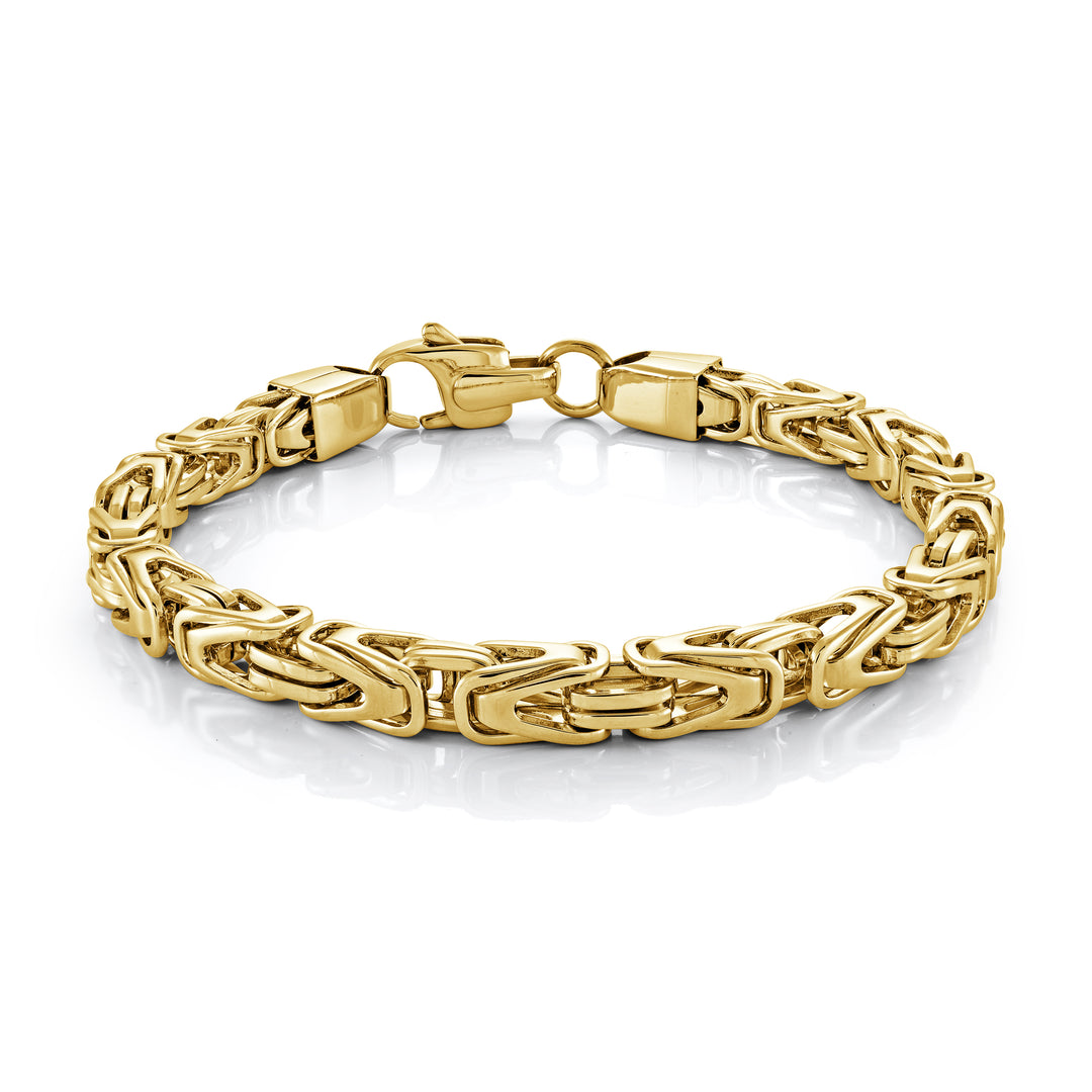 Stainless Steel Gold Plated King- Link Bracelet