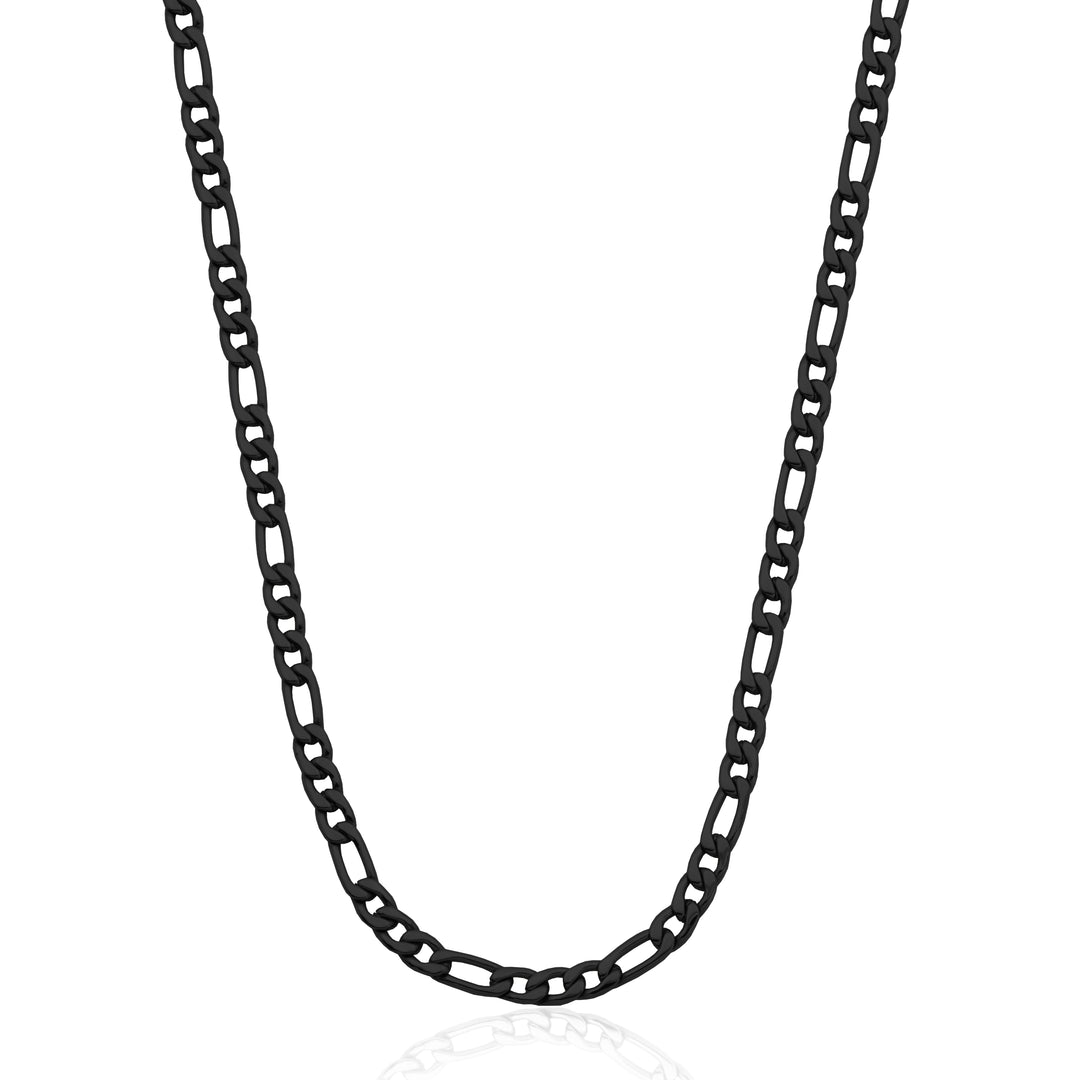 Steelx Black Figaro Chain, 24"