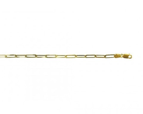 10 Karat Paperclip Link Bracelet, 7.5 "