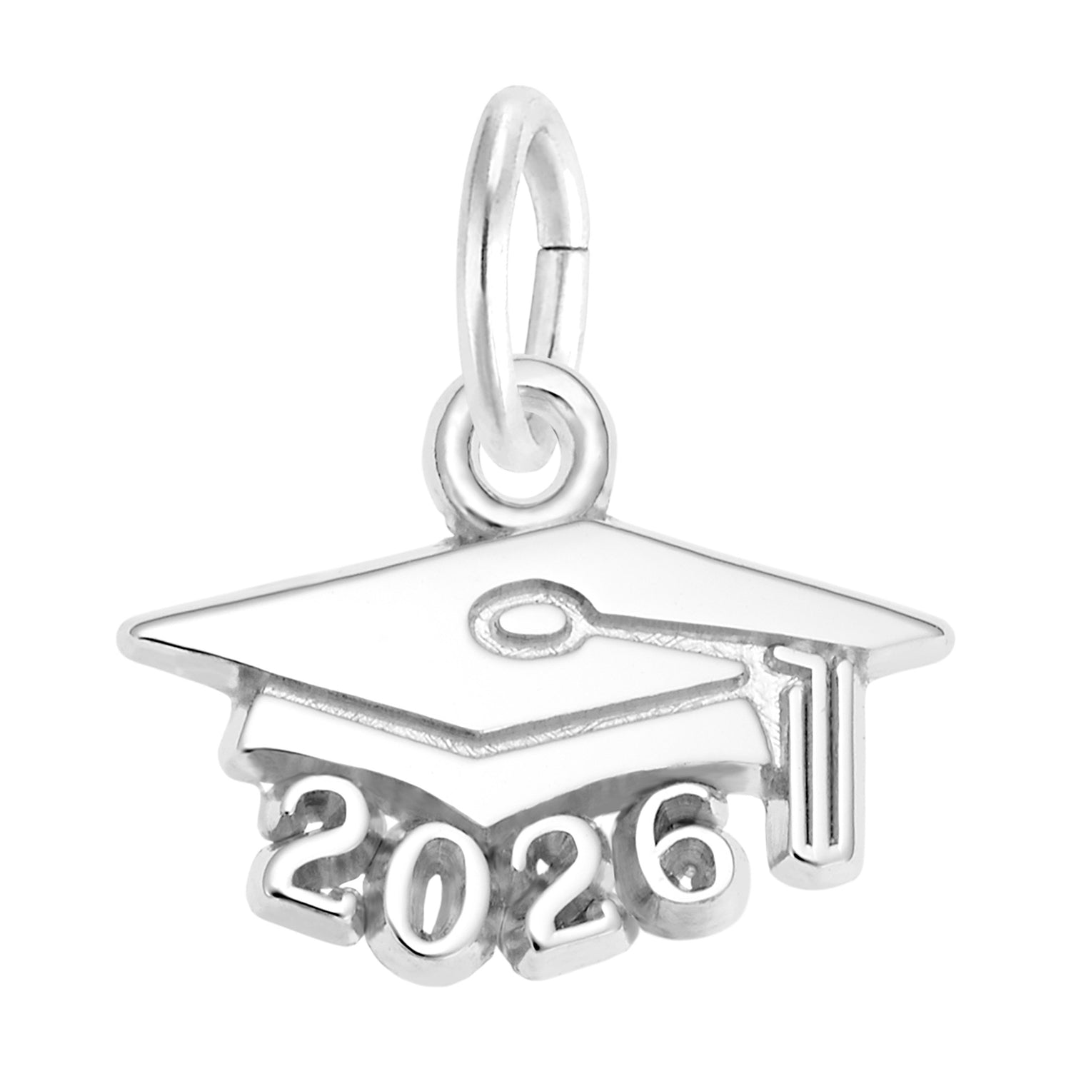925 Sterling Silver Class of 2026 Graduation Cap Charm