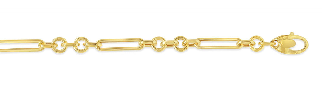 10 Karat Fancy Link Link Bracelet, 7.5 "