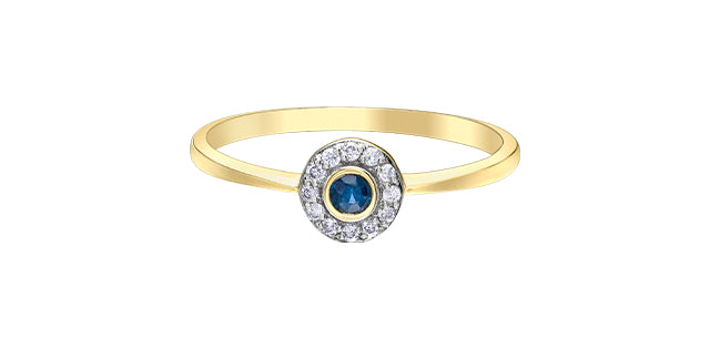 10K Round Sapphire Ring