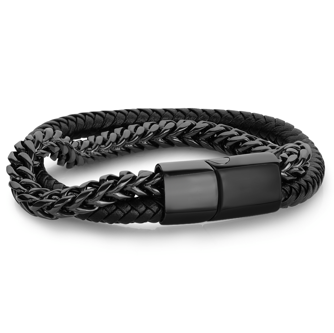 Italgem Franco Link & Leather Bracelet