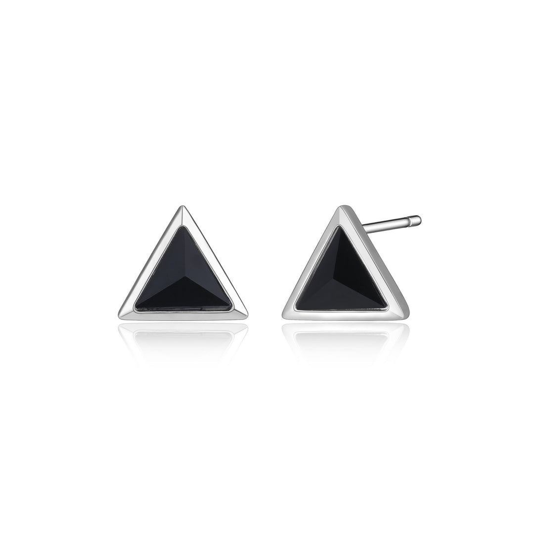 ELLE Stering Silver "Spatial" Triangular Stud Earrings