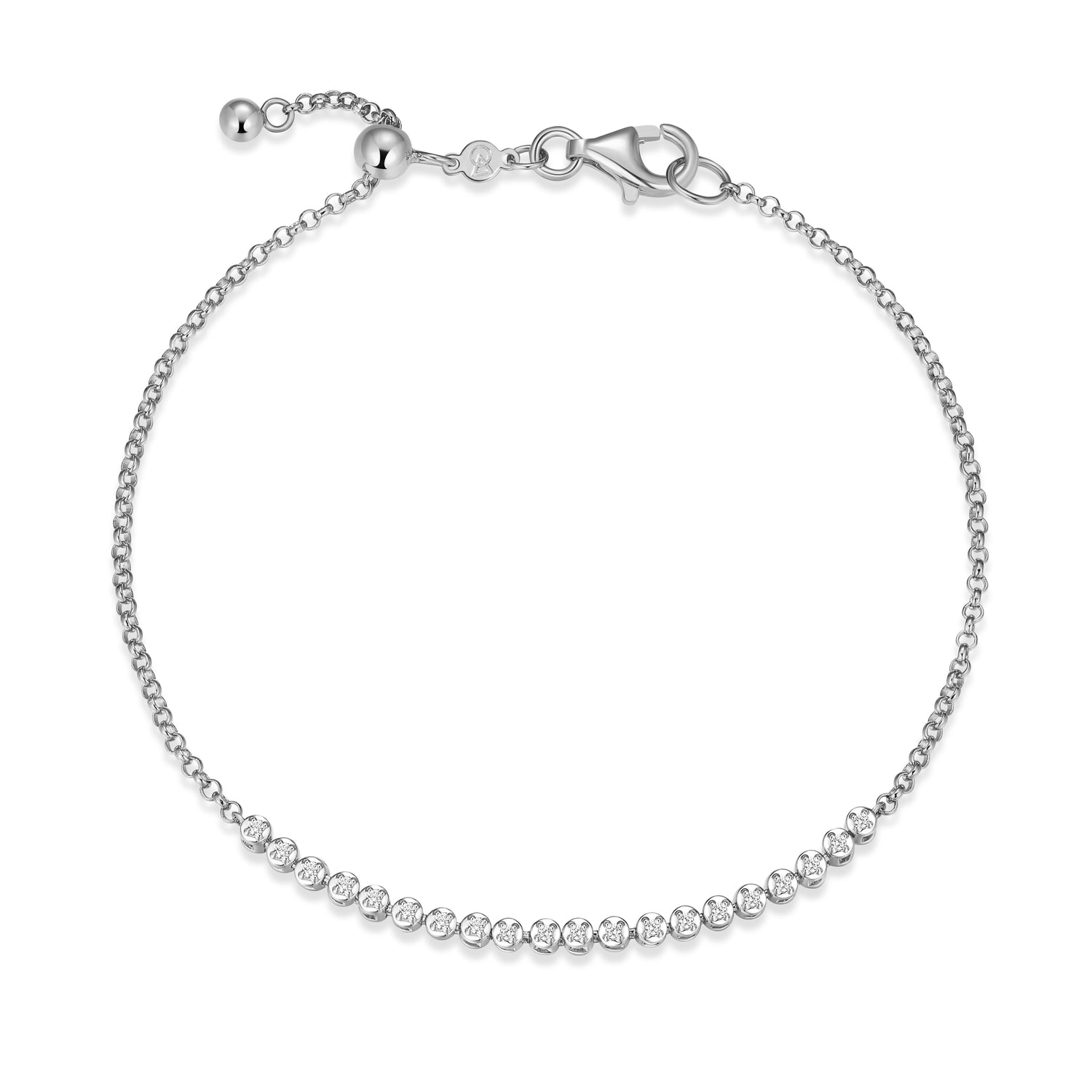 "M" Lab-created Diamond Bracelet, 7.75"