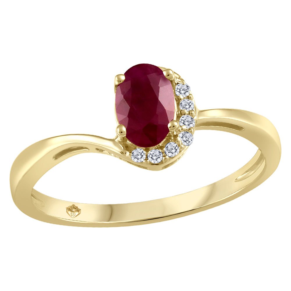 10K Ruby & Diamond Ring
