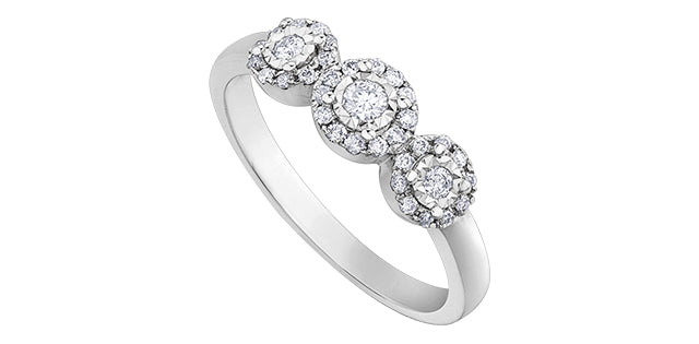 10K Multi Halo Engagement Ring, 0.25 TDW