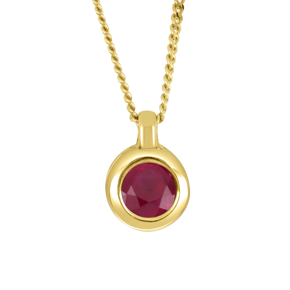 10K Bezel Set Birthstone Pendant - July