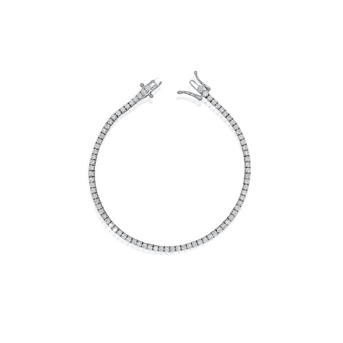 Lab-Grown Silver Tennis Bracelet, 2.00TDW