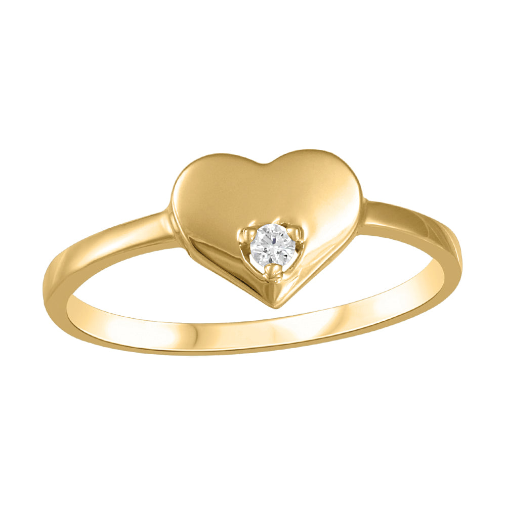 10K Diamond Heart Ring, 0.03ct