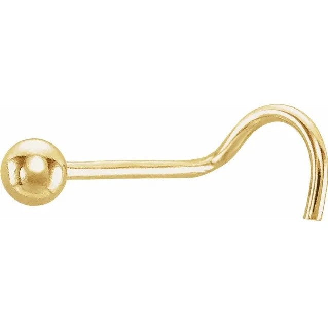 14K Screw End Nose Pin