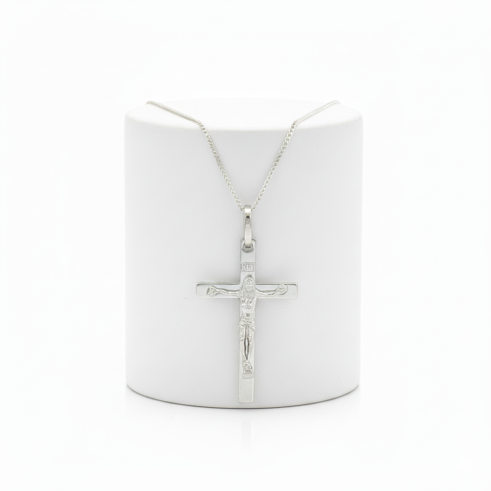 Rhodium-plated sterling silver