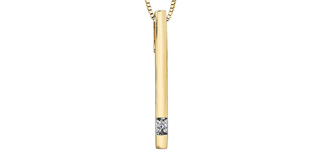 Forever Jewellery 10K Diamond Bar Pendant
