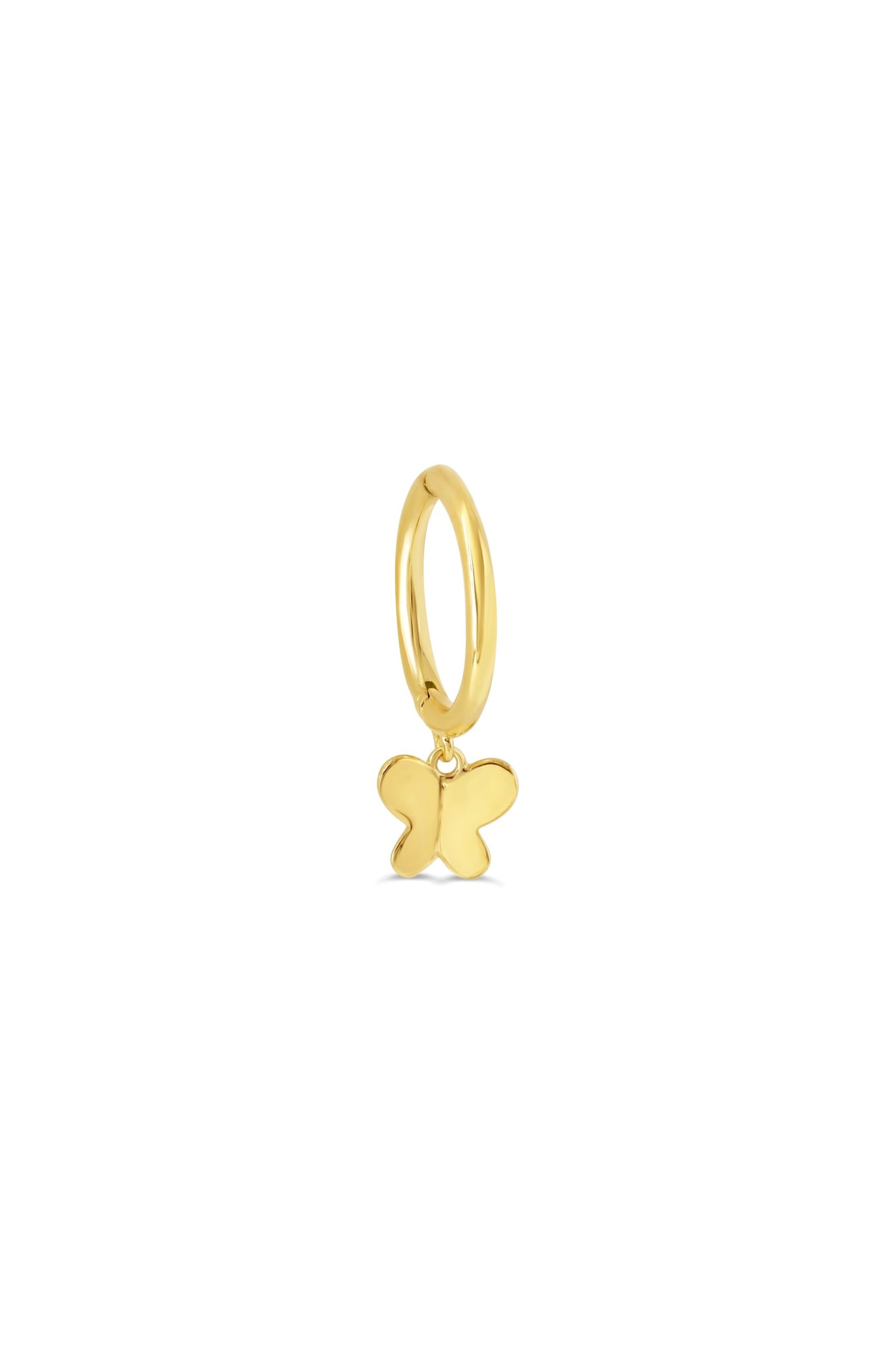 14K Butterfly Dangle SINGLE Hugger Earring