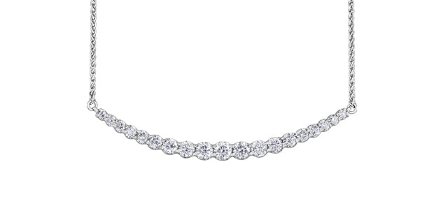 Diamond Envy 10K Graduated Bar Necklace, 1.50 TDW