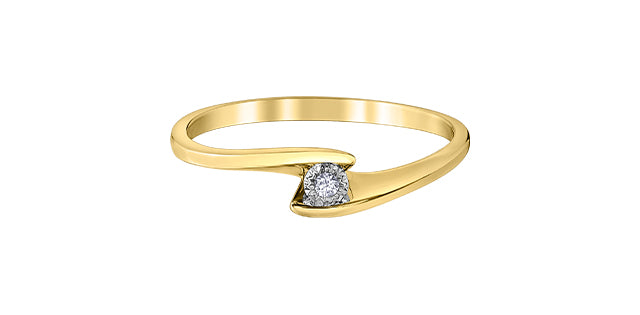 10K Curved Diamond Fashion Ring