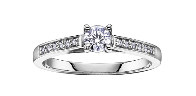 14K Multi-Stone Engagement Ring, 0.19 TDW