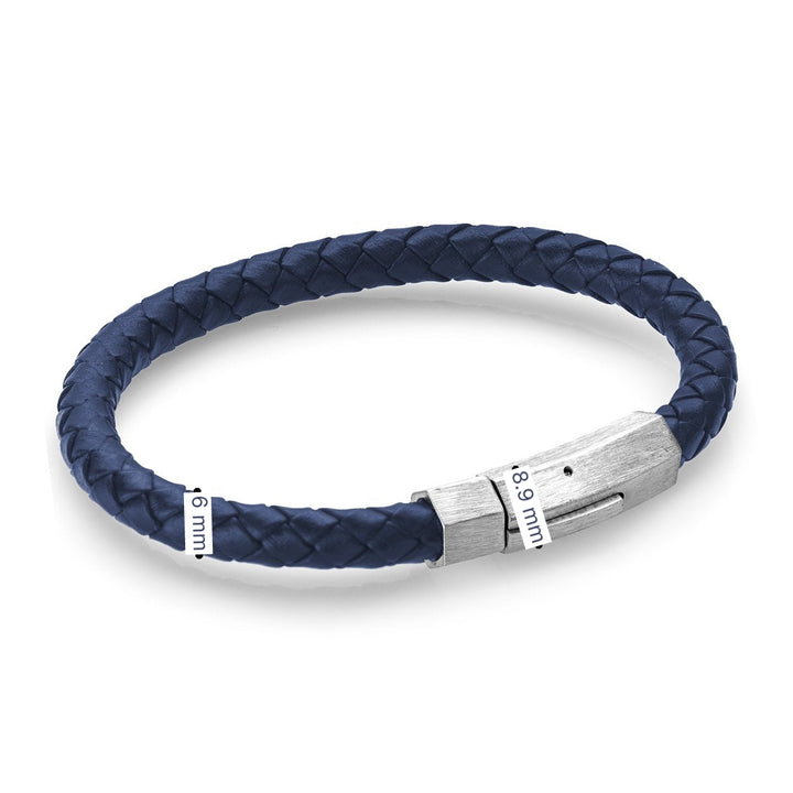 Italgem Steel Leather Bracelet