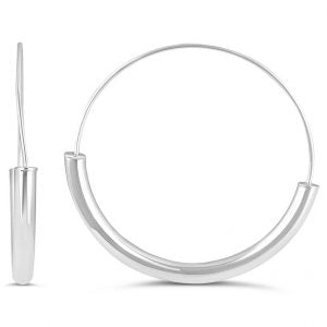 Bella 10k white gold round lar