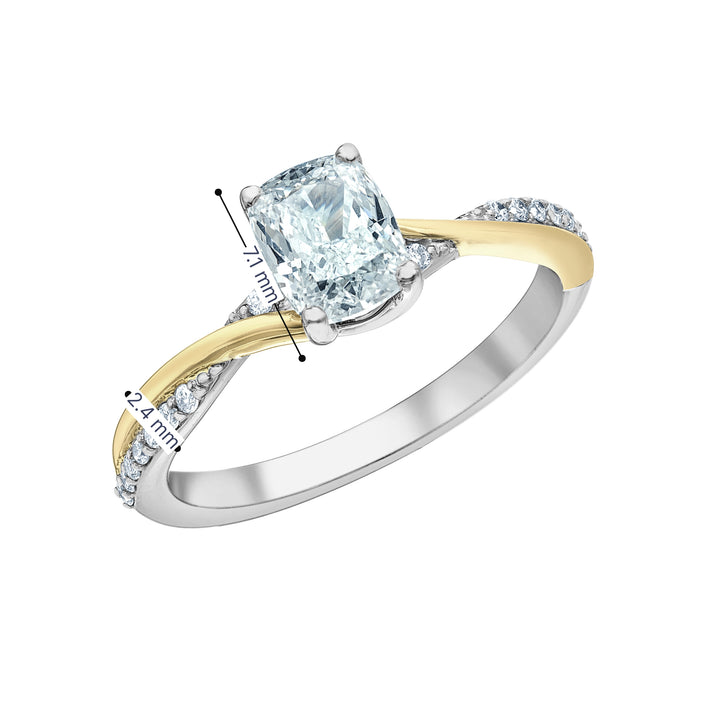 Diamond Evolution 14k Two-Tone Twisted Engagement Ring