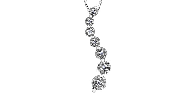 10 Karat 0.04TDW Diamond Necklace, 18"