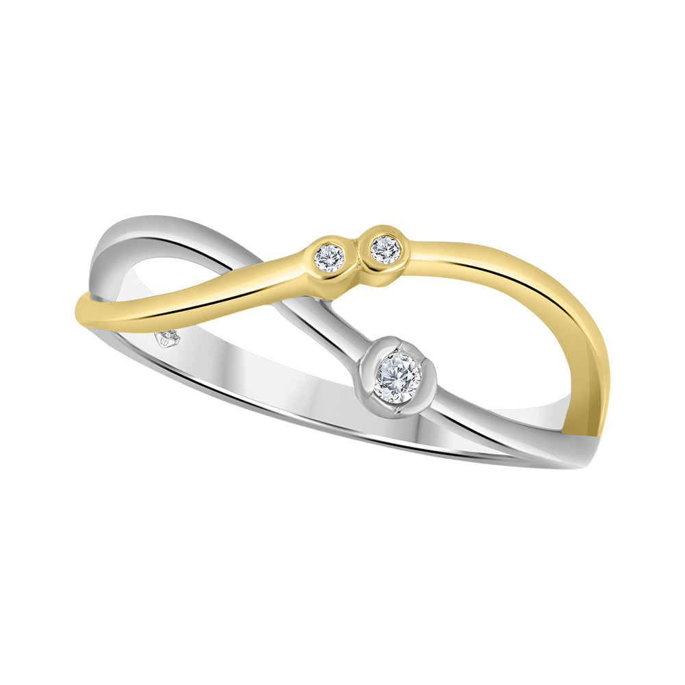 10 Karat Diamond Contemporary Ring, 0.025 TDW