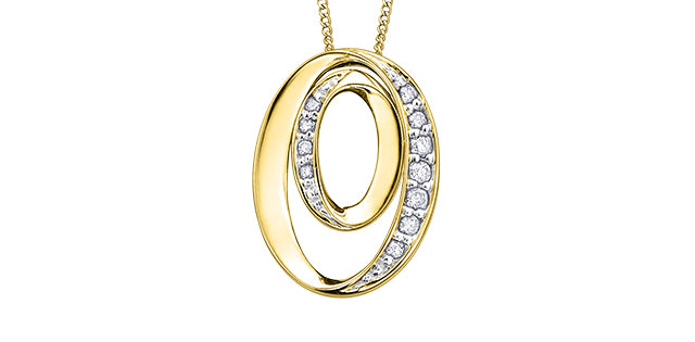 10 Karat 0.10TDW Diamond Necklace, 18"