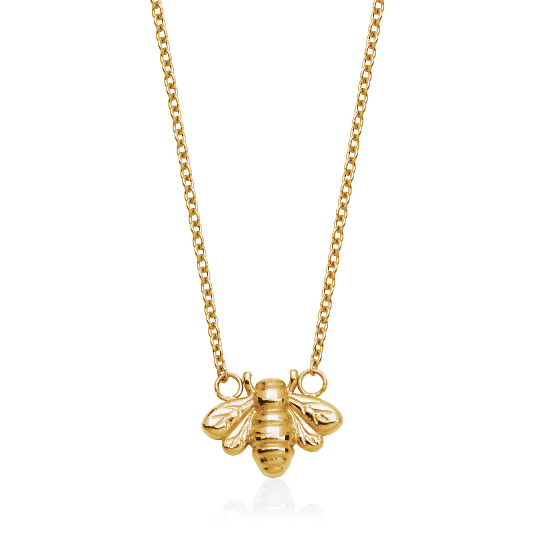 SteelX Yellow Gold Plated Bee Pendant on a 20" Chain