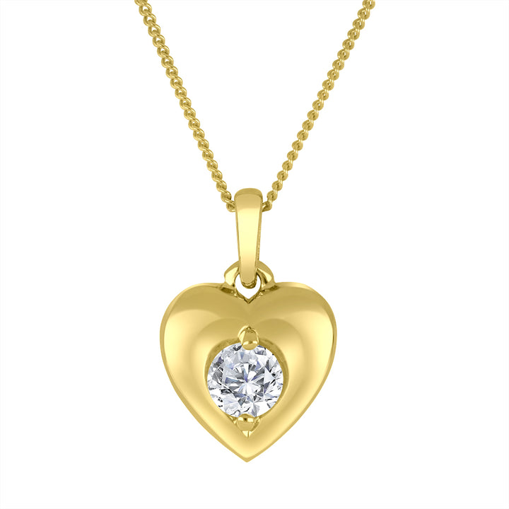 10k yellow gold heart pendant