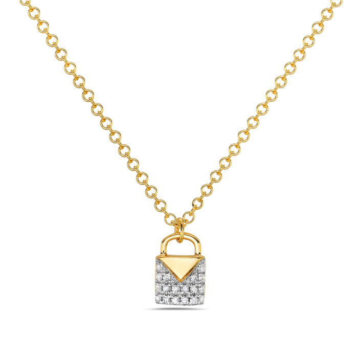 14k yellow gold mini diamond p