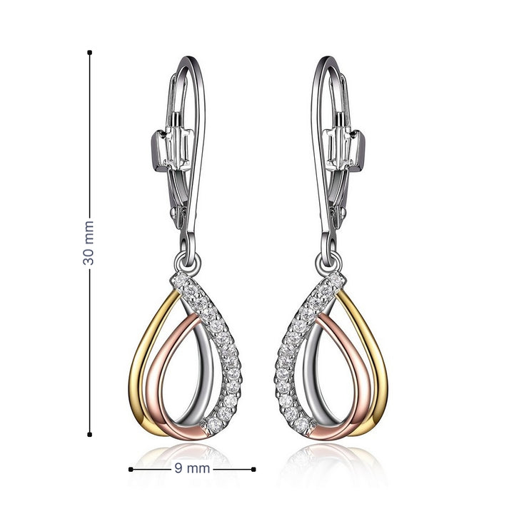 Elle "Ocean" Tri-Tone Drop Earrings