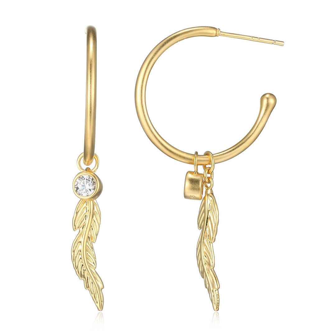 Reign Hoop Earrings with Charm Accents - 22mm