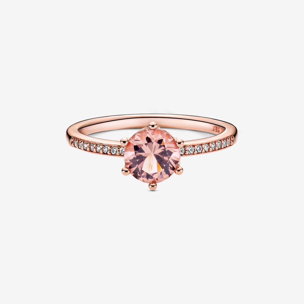 FINAL SALE- Pandora Pink Sparkling Crown Solitaire Ring, Size 5