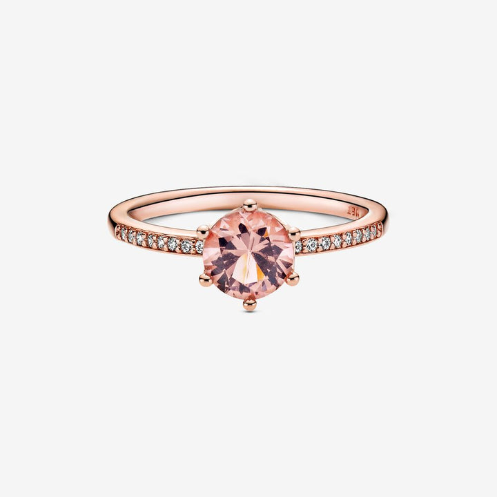 FINAL SALE- Pandora Pink Sparkling Crown Solitaire Ring, Size 5