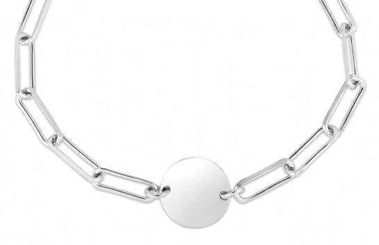 Sterling Silver ID Bracelet, 7"
