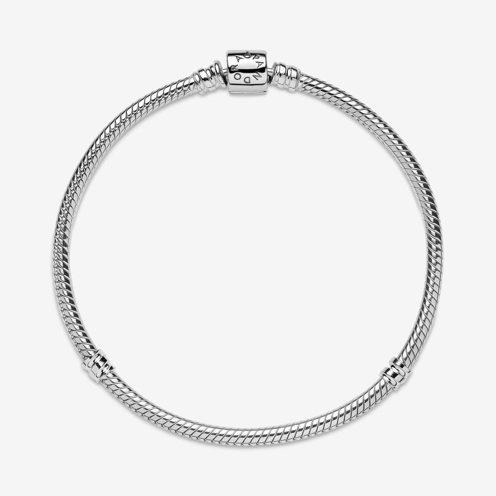 Pandora Moments Barrel Clasp Snake Chain Bracelet, 6.7"