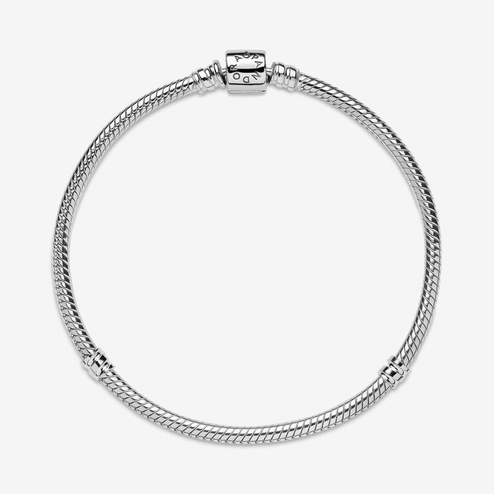 Pandora Moments Barrel Clasp Snake Chain Bracelet, 6.7"