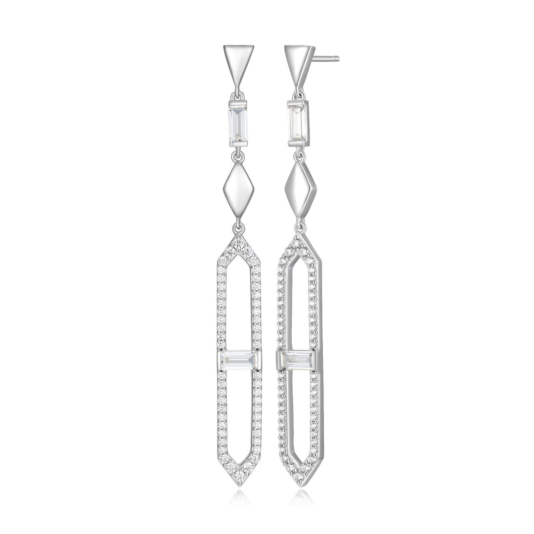 ELLE "ART DECO" rhodium plated