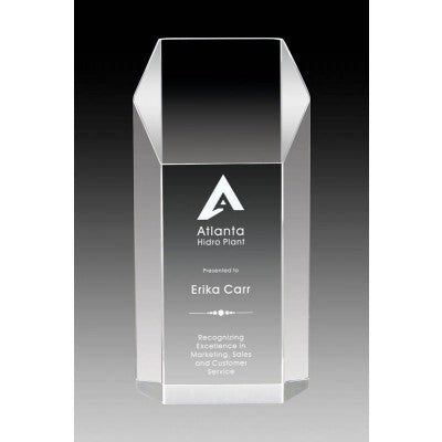 Clear Acrylic Hex Tower Trophy
