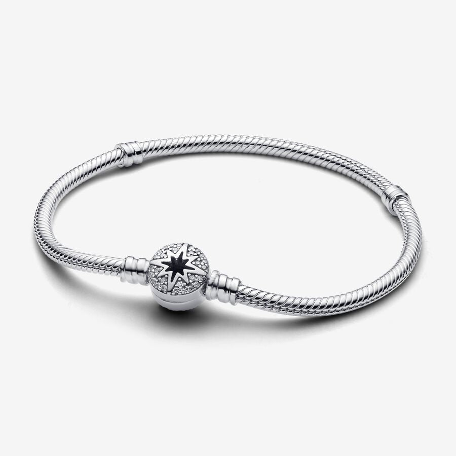Pandora North Star Clasp Snake Chain Bracelet, 7.5"