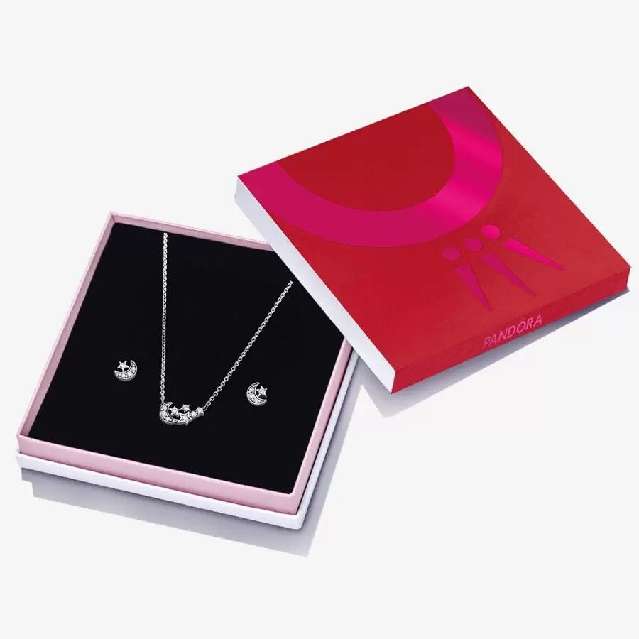 Pandora Sparkling Moon & Star Jewelry Gift Set