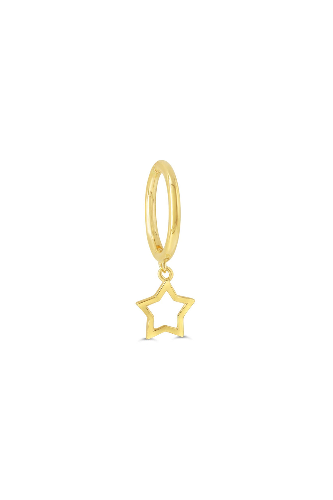 14K Star Dangle SINGLE Hugger Earring