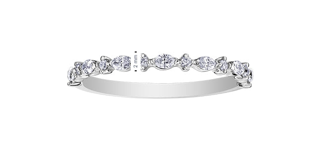 14 Karat Semi Eternity Band, 0.23TDW